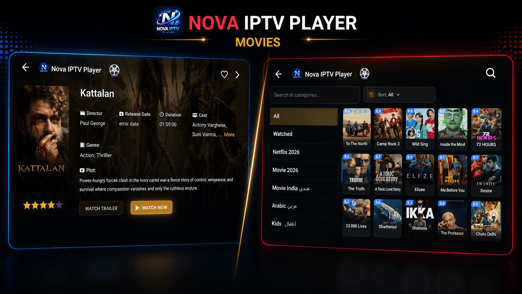 Nova IPTV Player | Flutter App With PHP Admin Panel